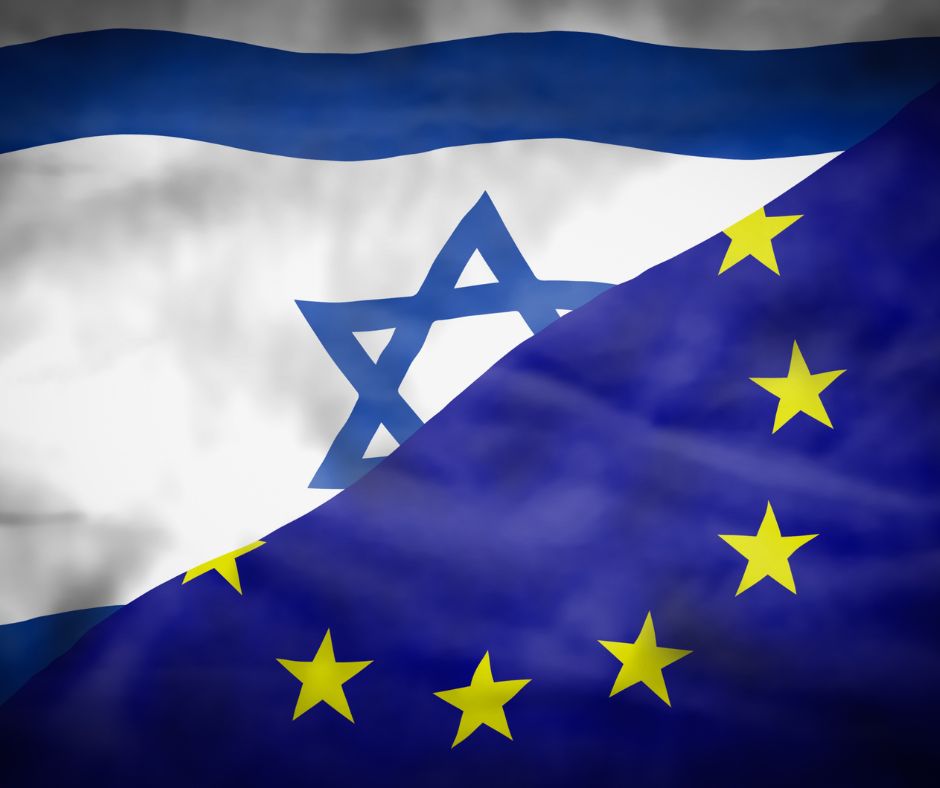 Israel and European Union Flags